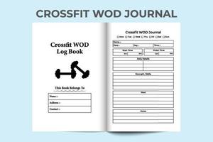 Crossfit WOD KDP interior journal. Daily exercise routine and skill tracker template. KDP interior notebook. Crossfit WOD planner and daily exercise task tracker template. Daily strength checker.