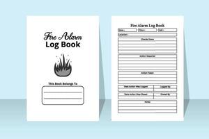 Fire alarm notebook interior. Fire department information checker and action tracker template. Interior of a journal. Fire alarm notebook and location information checker interior. vector