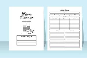 Daily lesson planner interior for students. Student's daily activity tracker and lesson planner template. Interior of a notebook. Daily class lesson tracker and goal checker interior. vector