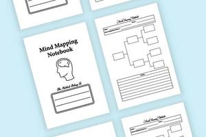 Mind mapping notebook interior. Daily mind information checker and task tracker template. Interior of a journal. Future plan tracker and mind info recorder notebook interior. vector