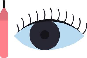 ojo con delineador de ojos icono de color plano vector