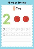 Printable number tracing worksheets. Number tracing. Numbers worksheet. vector