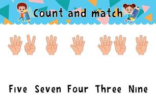 Worksheet  on numbers for children.  Counting worksheet. Odd and even numbers.  Educational children's game. vector