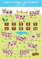 Worksheet  on numbers for children.  Counting worksheet. Odd and even numbers.  Educational children's game. vector