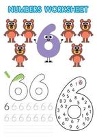 hoja de trabajo de números para niños en edad preescolar. actividad de numeros Ejercicios de aprendizaje de números. seguimiento de número