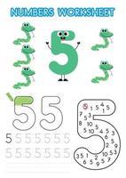 hoja de trabajo de números para niños en edad preescolar. actividad de numeros Ejercicios de aprendizaje de números. seguimiento de número