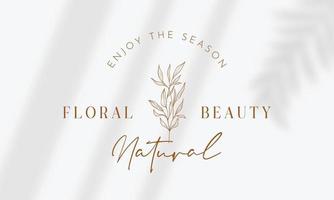 logotipo dibujado a mano con elementos florales botánicos con flores silvestres y hojas. logo para spa y salón de belleza, boutique, tienda orgánica, boda, diseñador floral, interior, fotografía, cosmética. vector