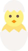 Hatched Egg Flat Color Icon vector