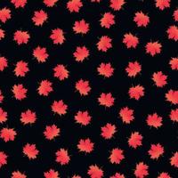 red maple leaves bright beautiful on a black background seamless pattern vector ornament, print and web