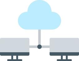 Shared Cloud Flat Color Icon vector