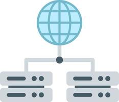 Global Servers Flat Color Icon vector