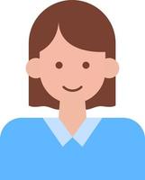 Female Student Flat Color Icon vector