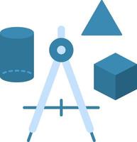 Studying Geometry Flat Color Icon vector