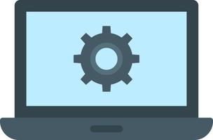 Laptop Settings Flat Color Icon vector