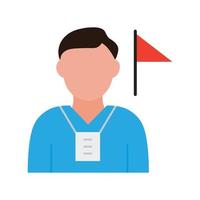 Tour Guide Flat Color Icon vector