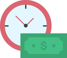 Time Based Payment Flat Color Icon vector