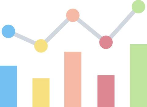 Increase and Decrease in Rate Flat Color Icon vector