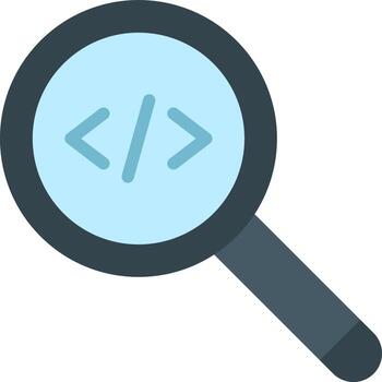 Search from Code Flat Color Icon vector