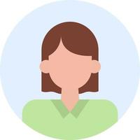 Female Profile Flat Color Icon vector