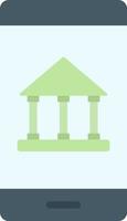 icono de color plano de banca móvil vector