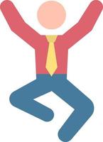 Businessman Jumping Flat Color Icon vector