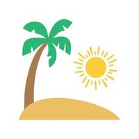 Island Flat Color Icon vector