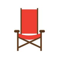 Camping Chair Flat Color Icon vector