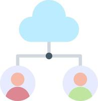 Cloud Group Flat Color Icon vector