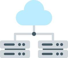 Multiple Cloud Servers Flat Color Icon vector