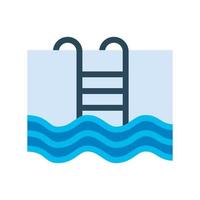 Swimming Pool Flat Color Icon vector