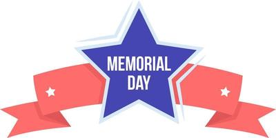 Star and stripe for American Memorial day semi flat color vector object