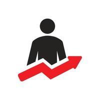 illustration of human resource capacity improvement icon, expertise, experience increases. vector