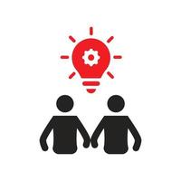 illustration of teamwork icon looking for solutions, ideas. vector