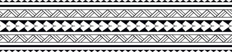 Maori Polynesian tattoo bracelet. Tribal sleeve seamless pattern vector.