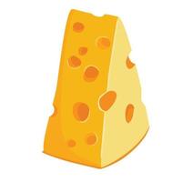 Piece of cheese cartoon. Vector illustration on white background.