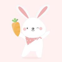 Cute rabbit cartoon character. vector