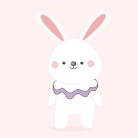 Easter bunny cute cartoon character. vector