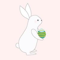 Easter bunny with egg. vector