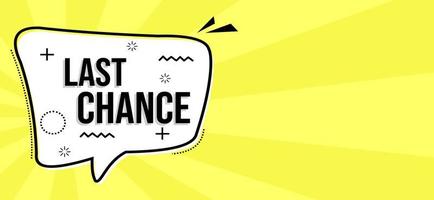 last chance banner in comic style on yellow background. suitable for marketing design vector