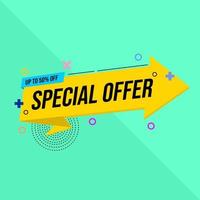 yellow banner with special offer text. perfect for promotional badges vector