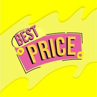 best price banner with a yellow background with a curved pattern. promotion badge vector