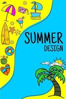 summer theme poster with flat design. suitable for use for summer advertising vector