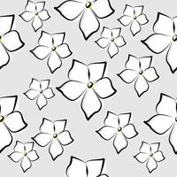 seamless pattern with 5 petal white flower background. suitable for clothing design, wallpaper vector