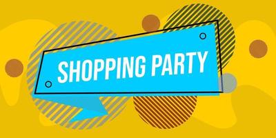 banner with text shopping party. background design for promotion vector