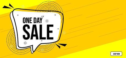 one day sale banner with yellow speech bubble element. suitable for promotion design vector