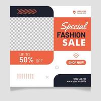 Special fashion sale social media post template vector