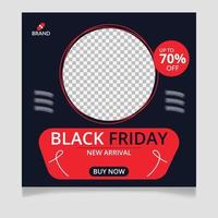 Black friday sale new arrival social media post template vector