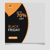 Black friday sale social media post template vector