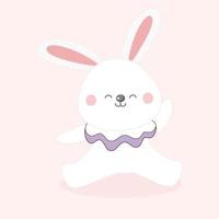 Easter bunny cute cartoon character. vector