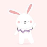 Easter bunny cute cartoon character. vector